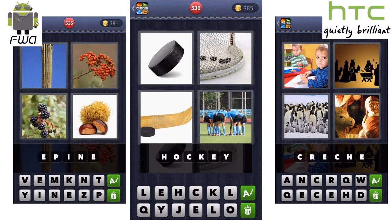 Comment trouver des réponses aux tâches de 4 images 1 mot ?