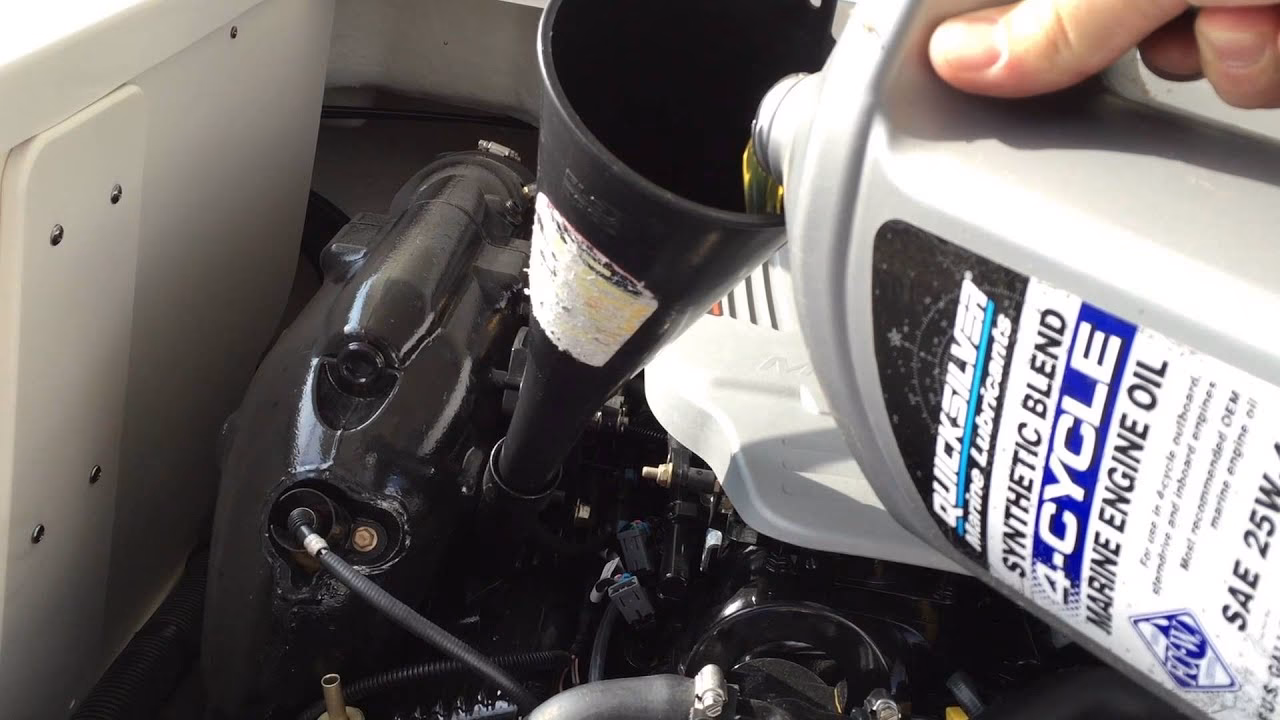 How do you change engine oil on a MerCruiser?