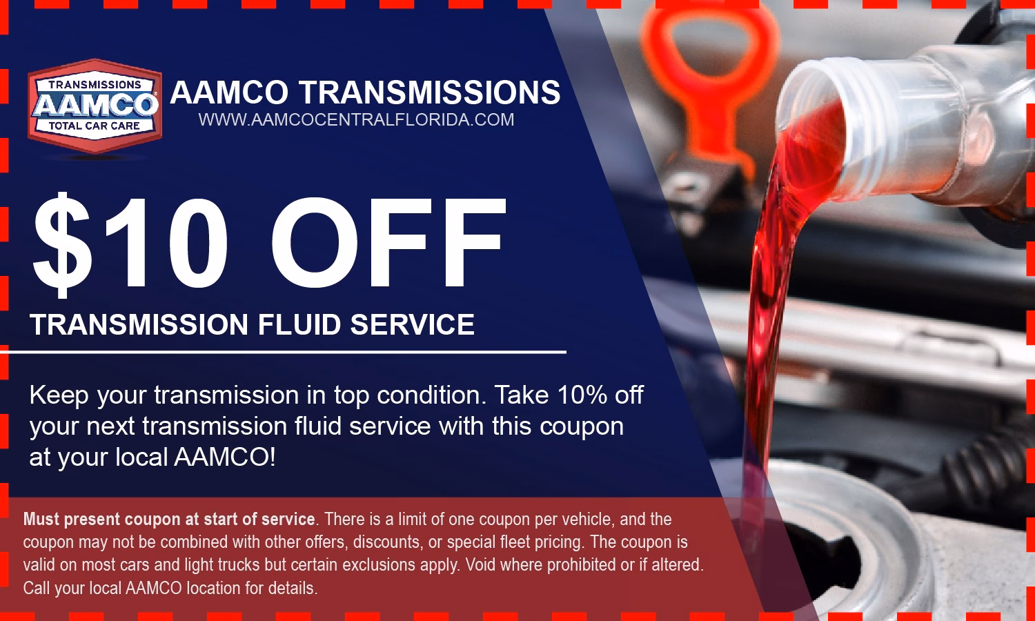 How does AAMCO fix a transmission fluid retention problem?