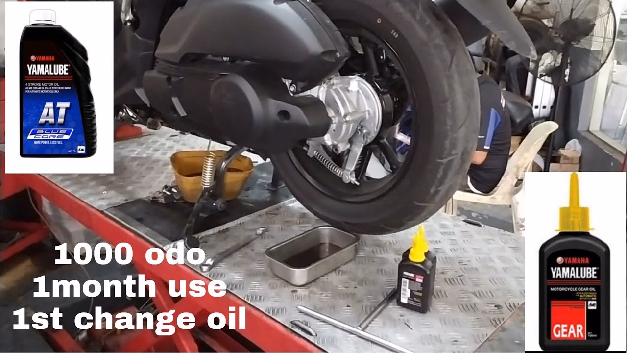 How do you change engine oil on a Yamaha Aerox?
