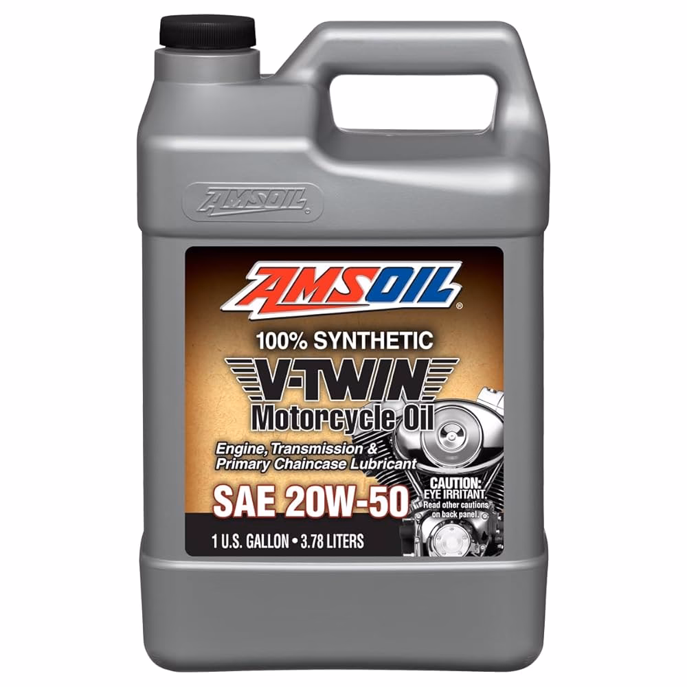 What is the product rating for AMSOIL full synthetic V-twin motorcycle oil?