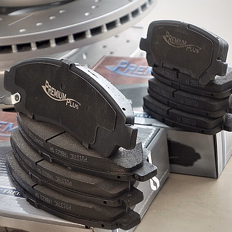 Are front and back brake pads the same size?