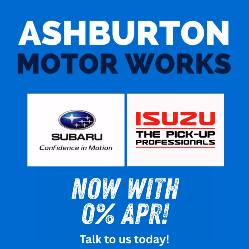 Does Ashburton Motor Works sell Isuzu & Subaru cars?