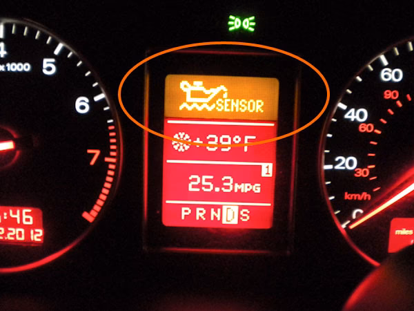 Why is the oil light on in my Audi A4?