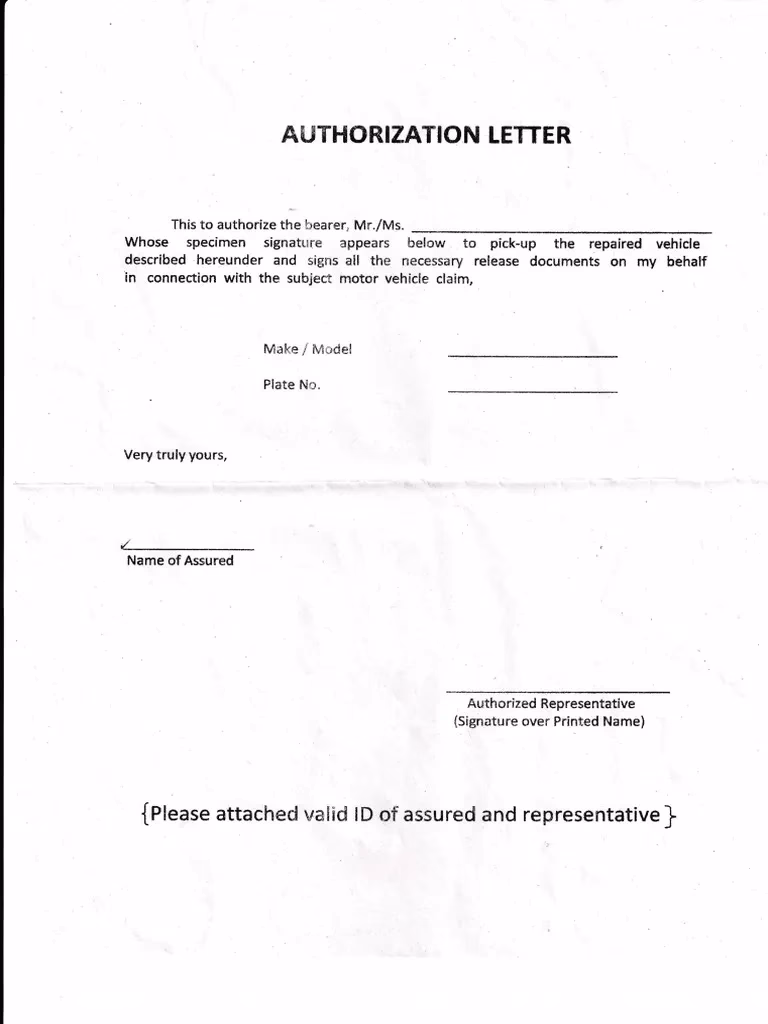 How do I write a free vehicle authorization letter?