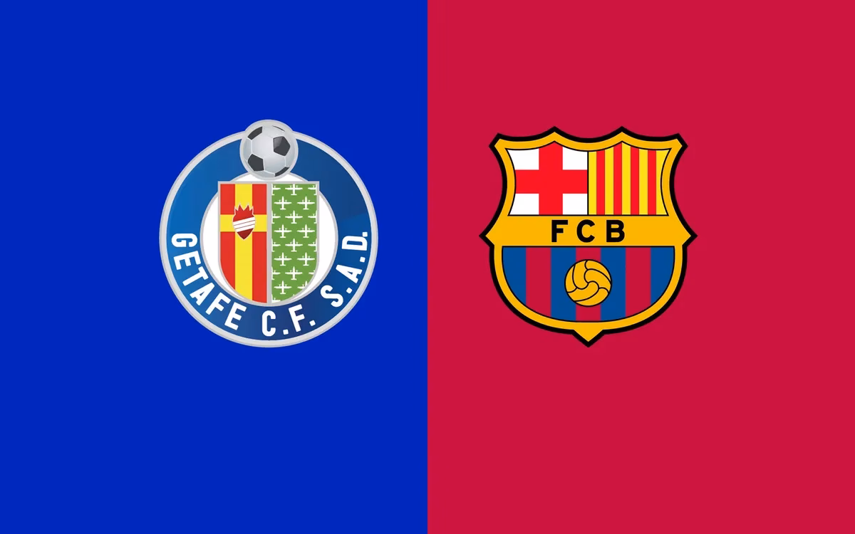 Who wins a free kick in Getafe vs Barcelona?