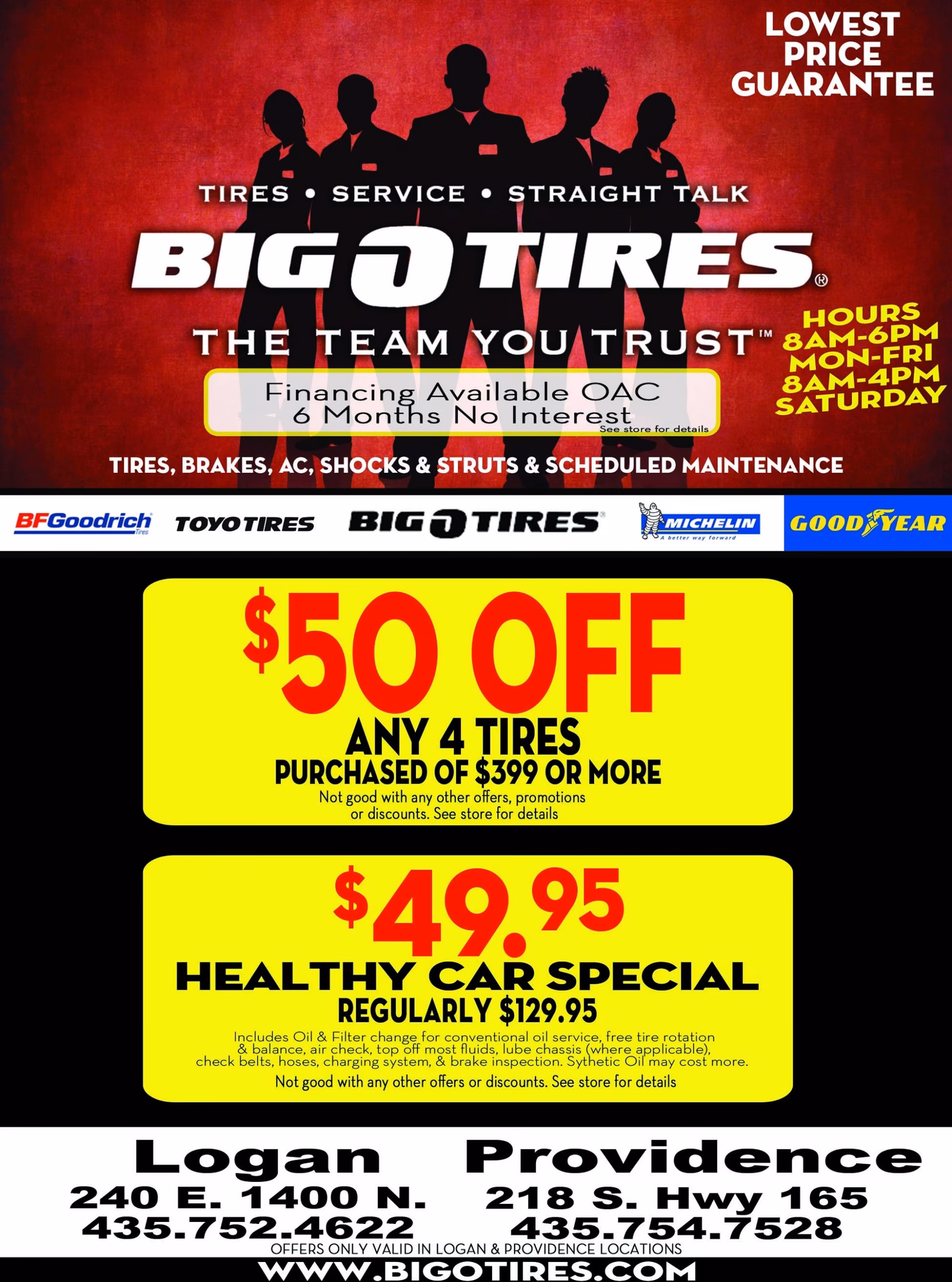 Does Big O Tires offer oil change services?