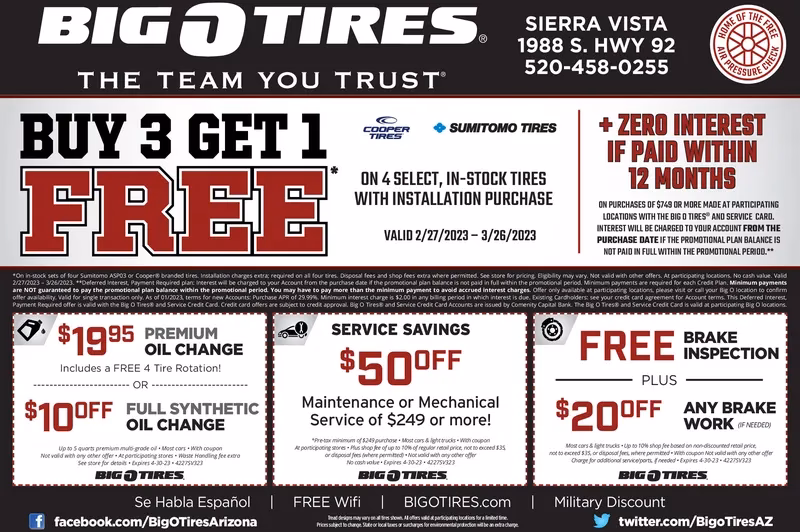 How often should a big O tire change engine oil?