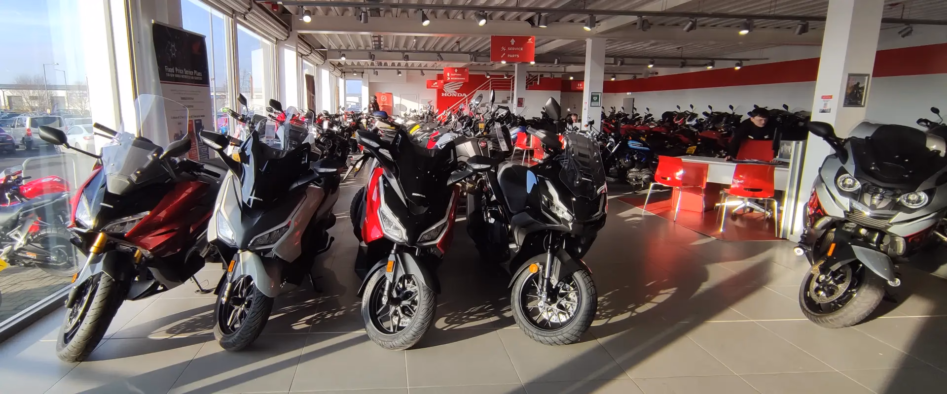 Where is the motorcycle bay located in Blackpool?