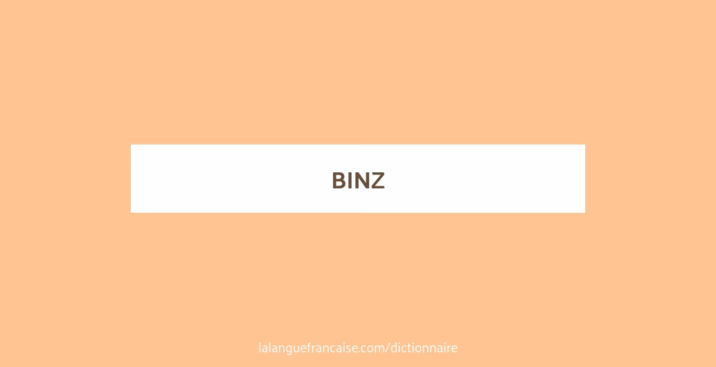 Quel est le sens du mot 'Binz' ?