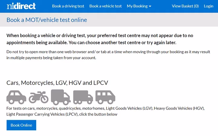 How many people have failed a MOT test in Northern Ireland?