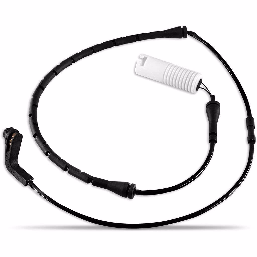 Where does the brake wear warning wire go?