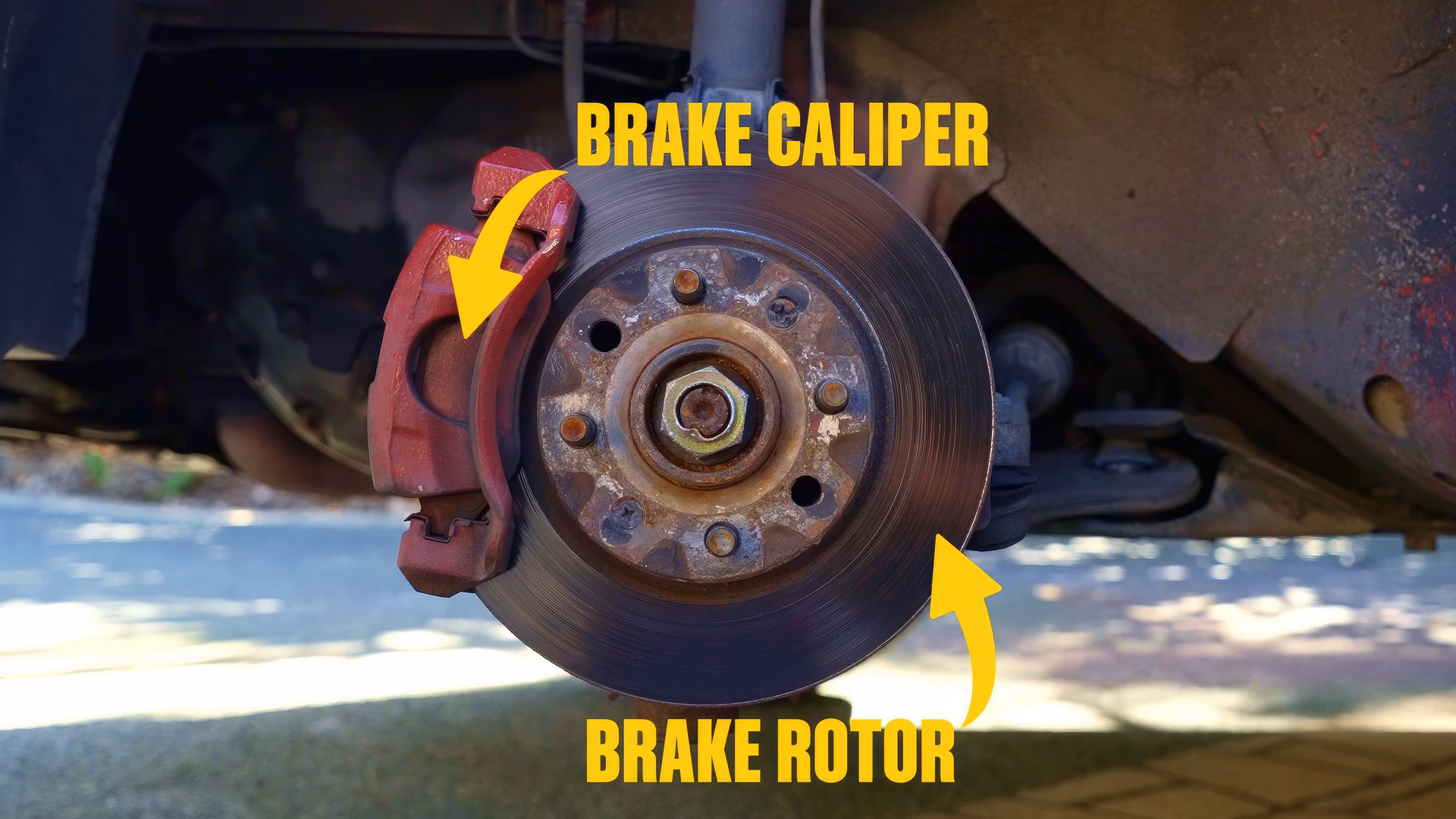What happens if a brake pad is worn?