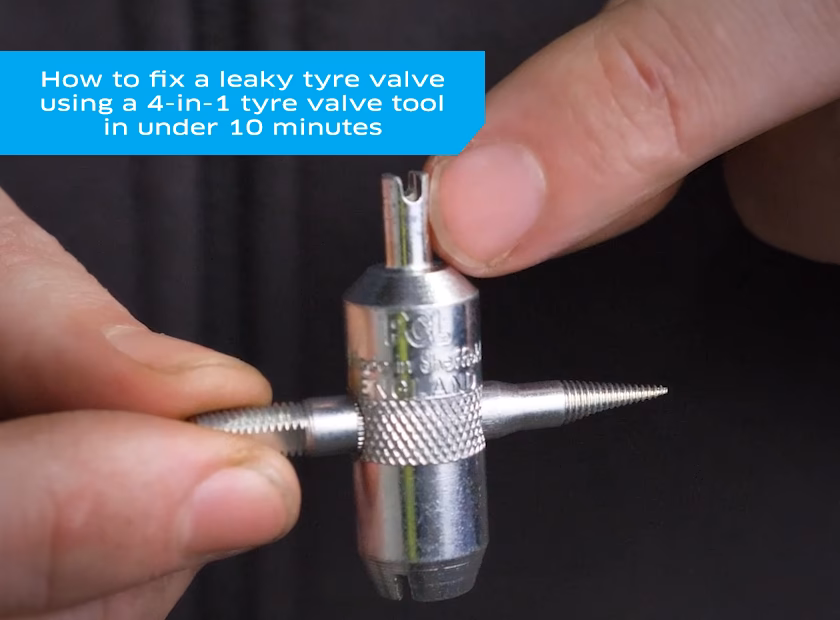 What causes a leaking tire valve?