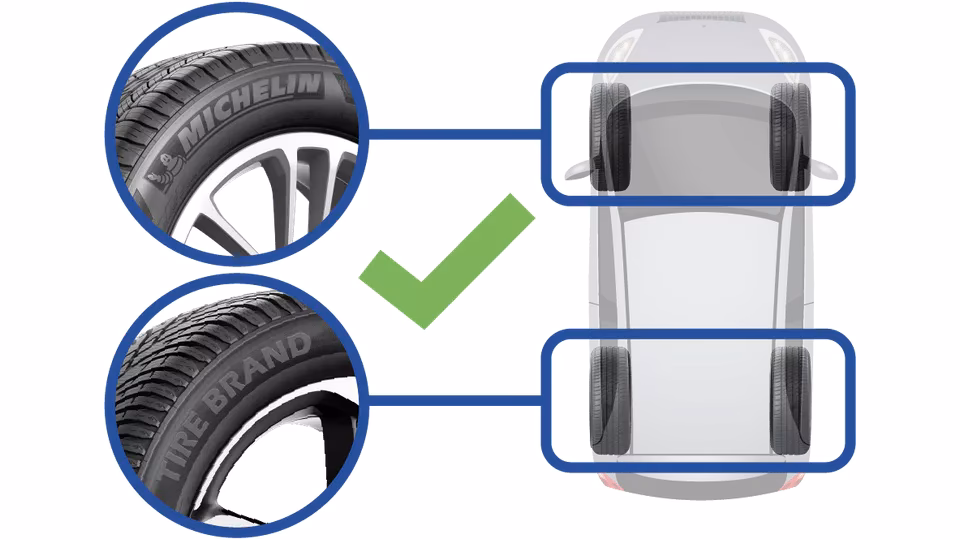 Can I use different tyres on my car?