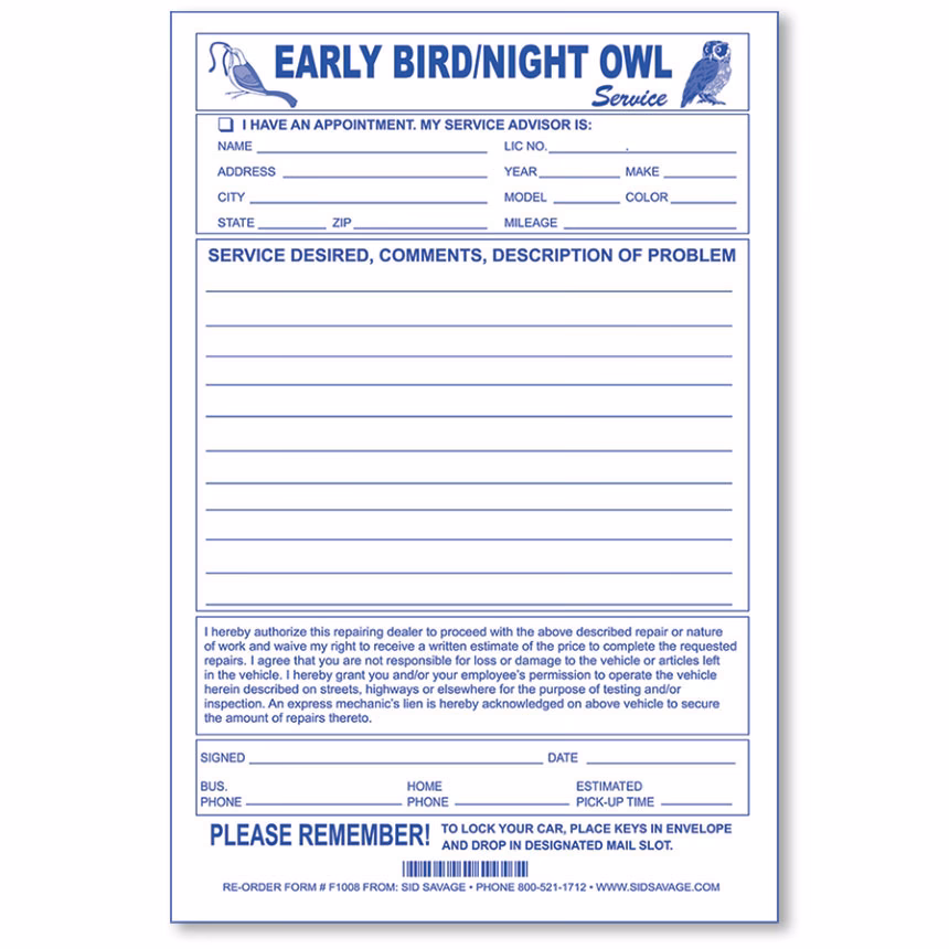 When should I drop off my car?