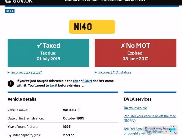 What happens if a car is not taxed in Northern Ireland?