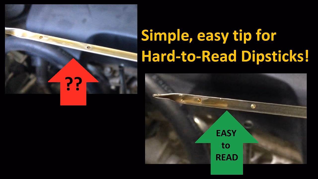 How to read an engine oil dipstick?