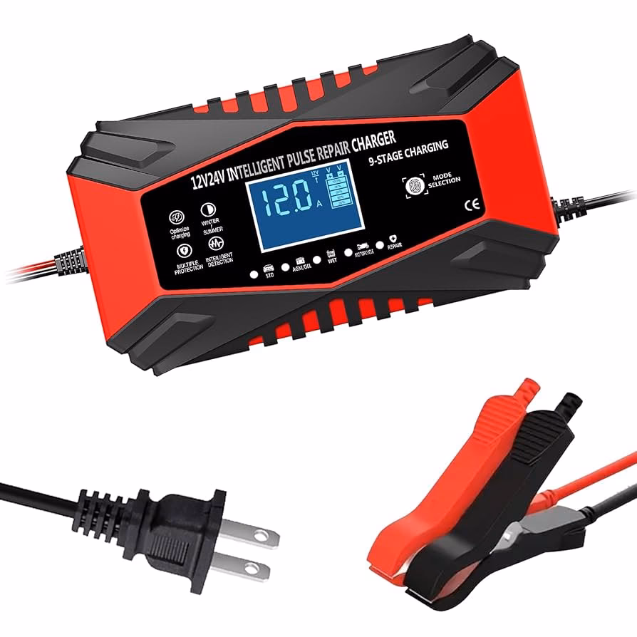 How does a 24V 12V car battery charger work?