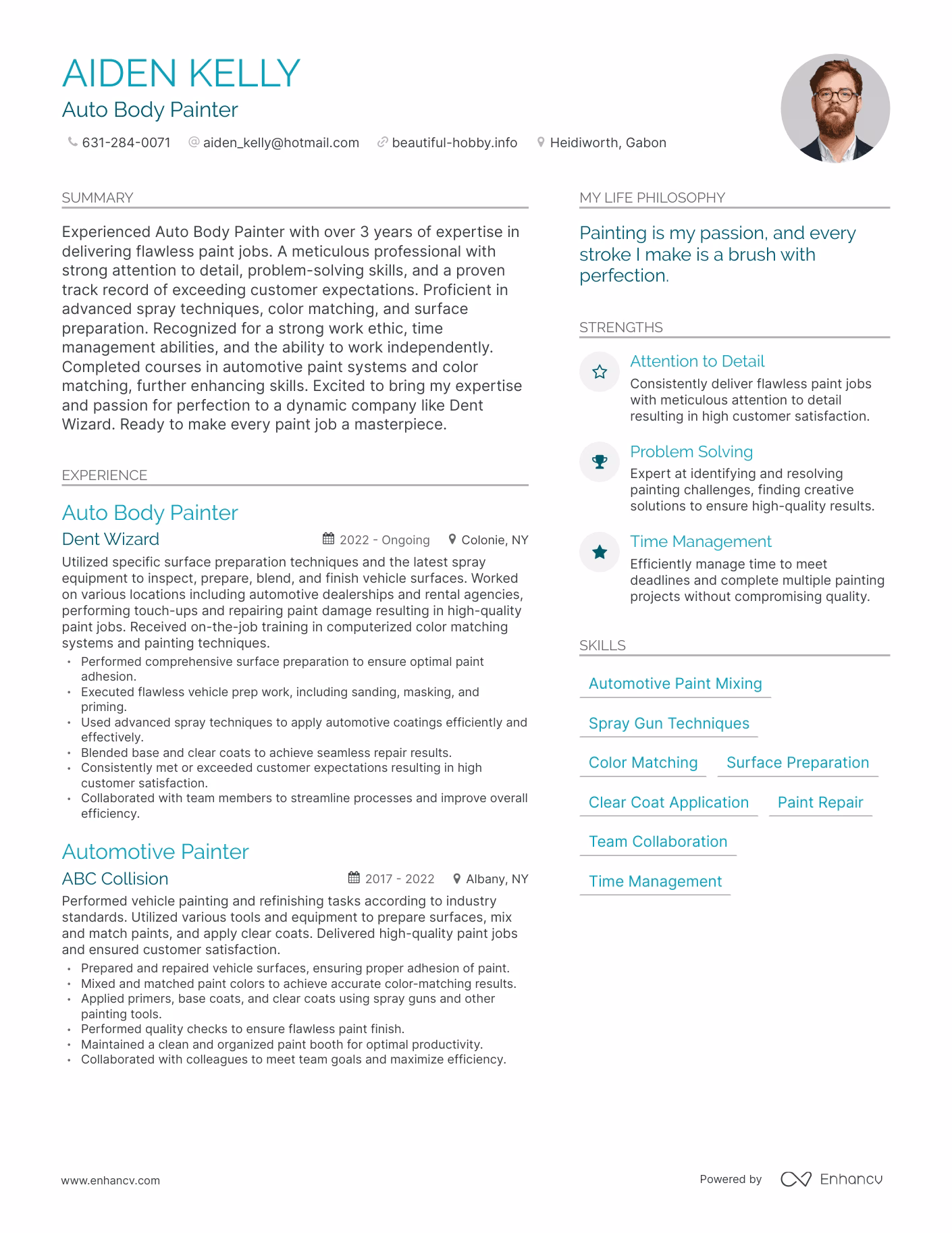 How do you write an auto body painter resume?