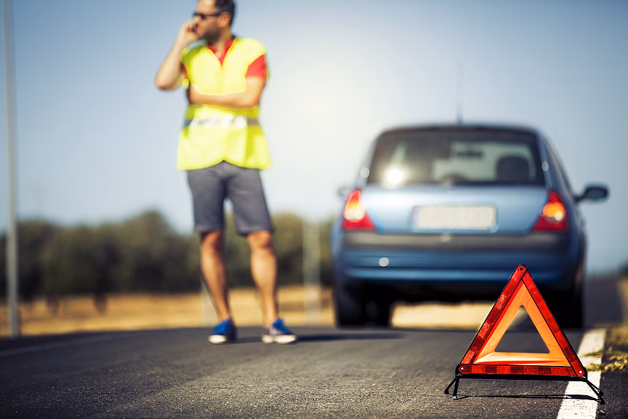 What happens if a car breaks down in roadworks?