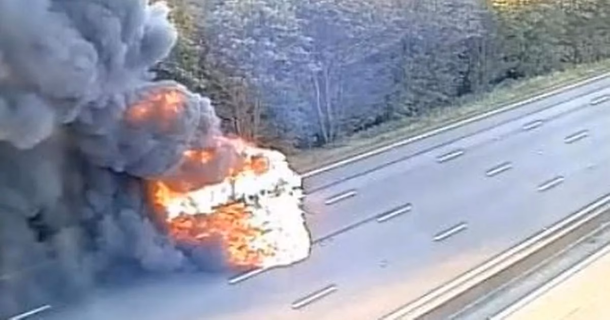 Did a car fire cause delays on the M25?