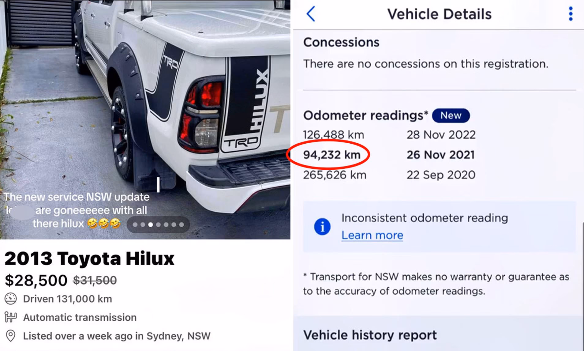 How do I get a free registration check in NSW?