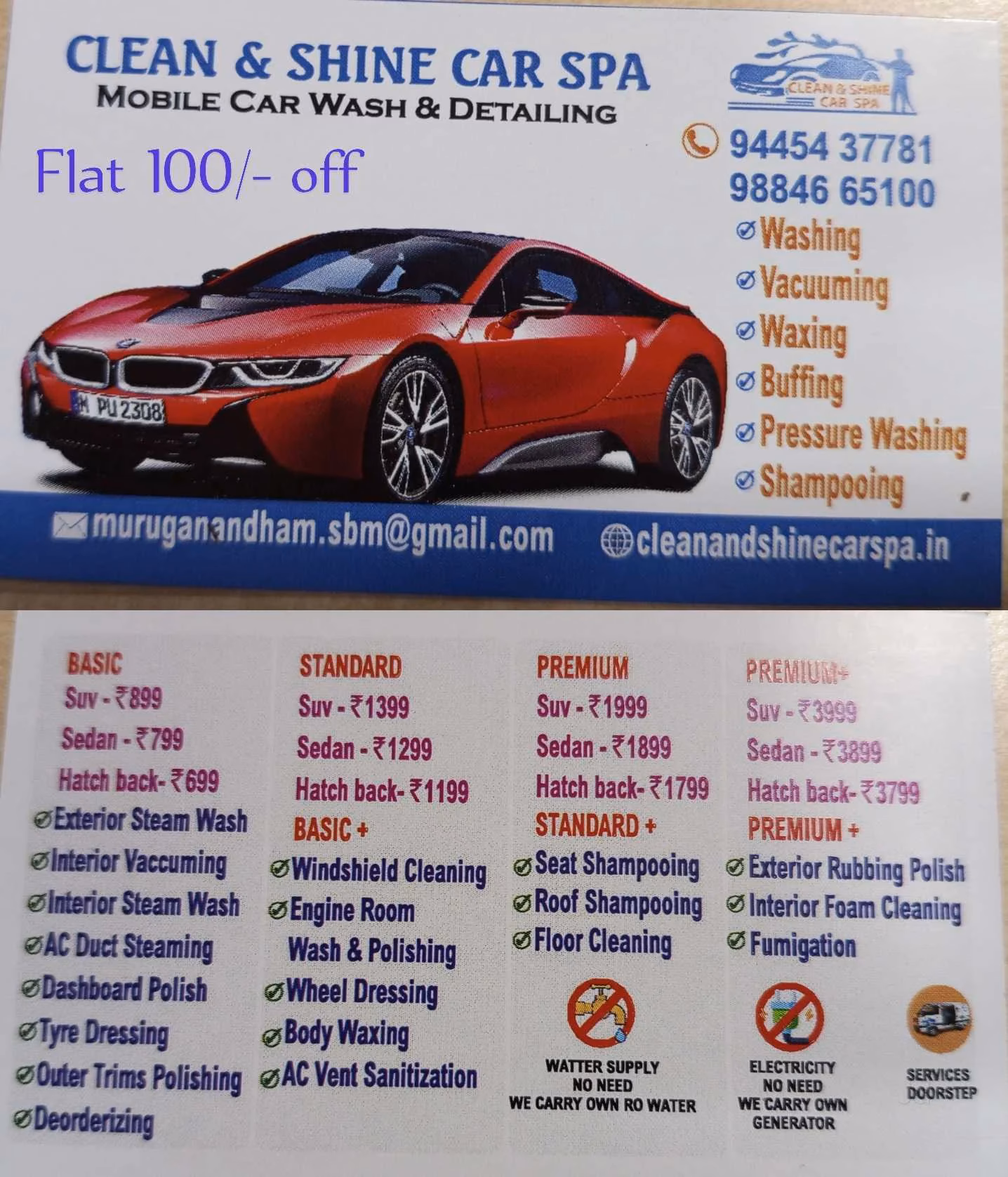 What services does a car detailing company offer?