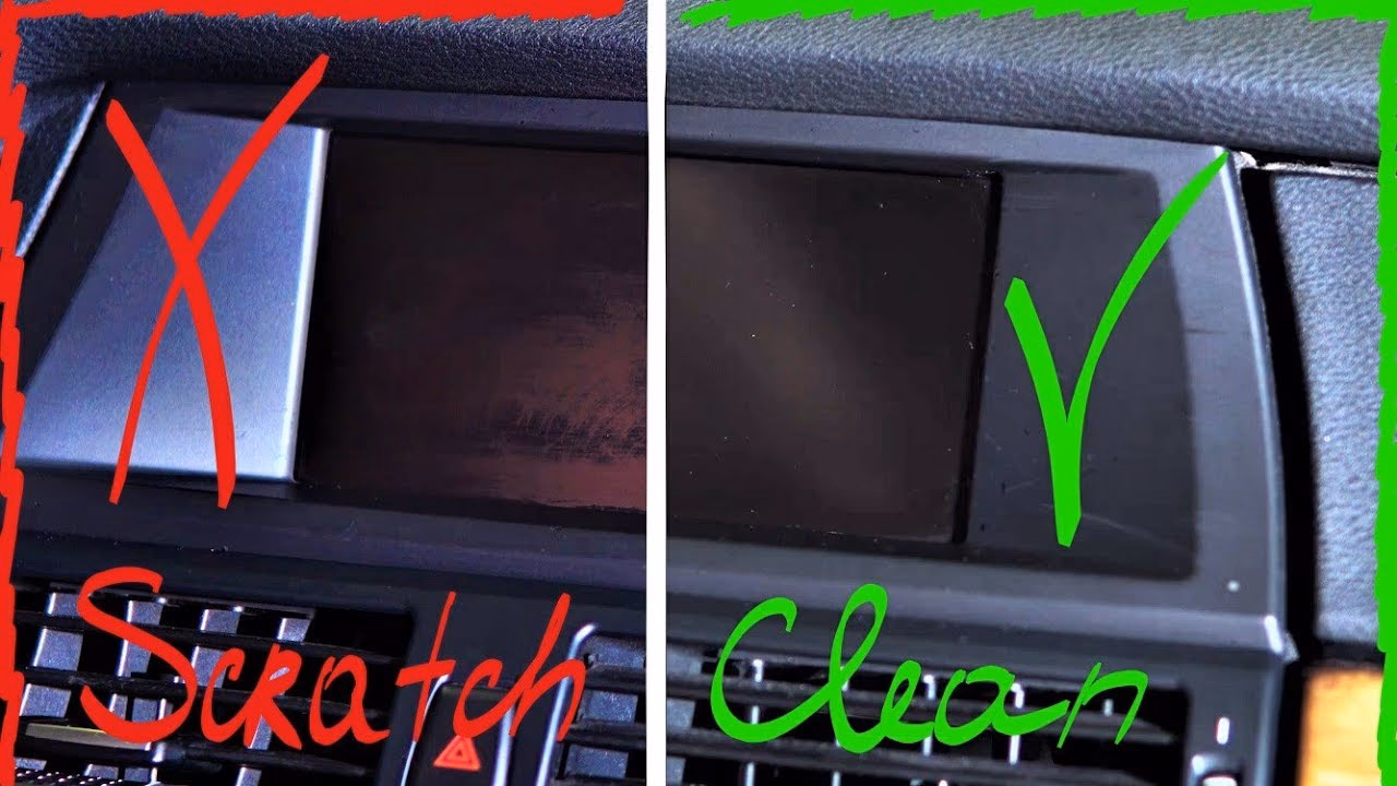 What causes scratches on a car touch screen?