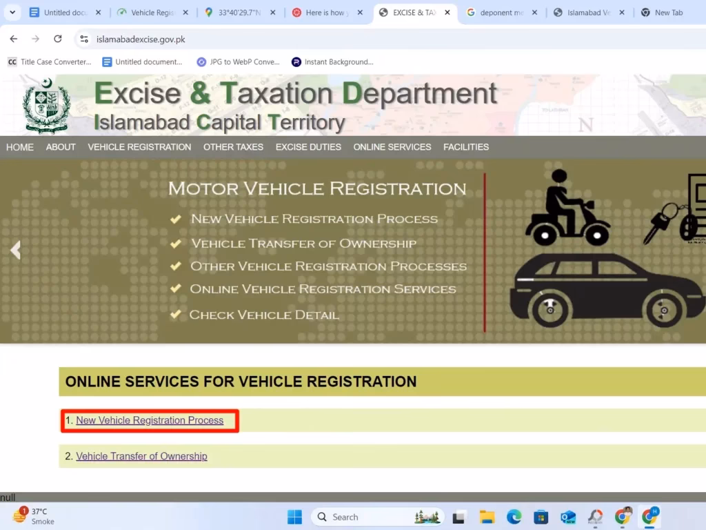 How to register / transfer ownership of Islamabad registered vehicle?