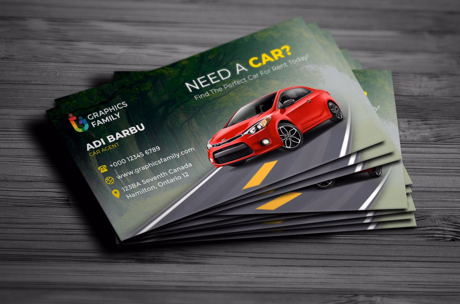 How can I design my own car rental business card?