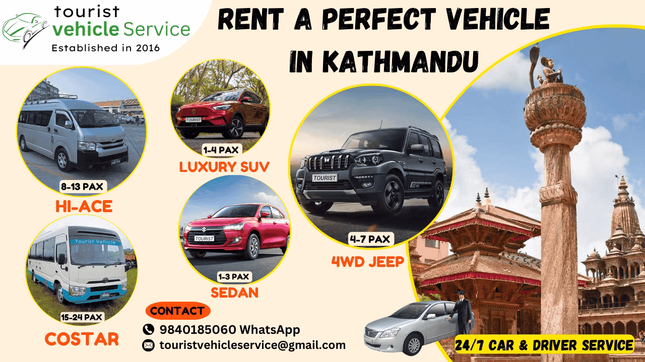 Who to contact for car rental in Kathmandu?