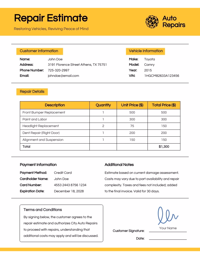 How do I create a repair estimate?