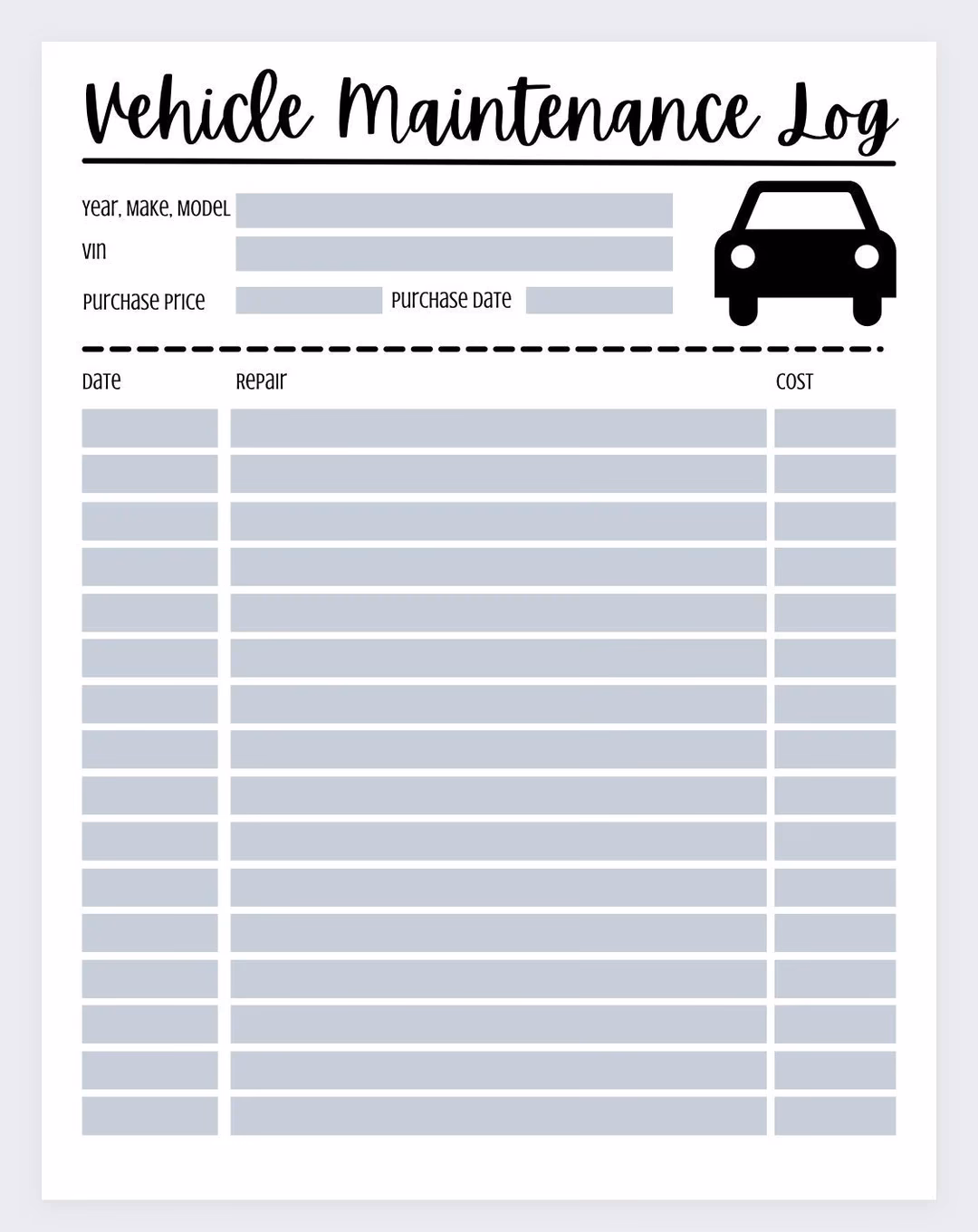 How to keep a car maintenance log on Mac?