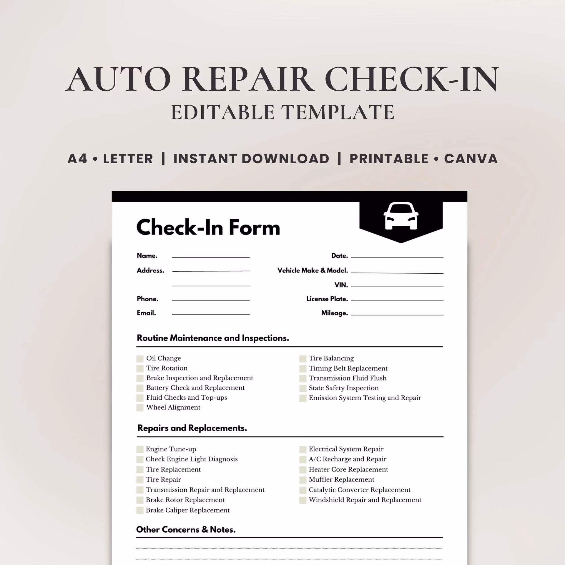 How do I get a repair report from a garage?