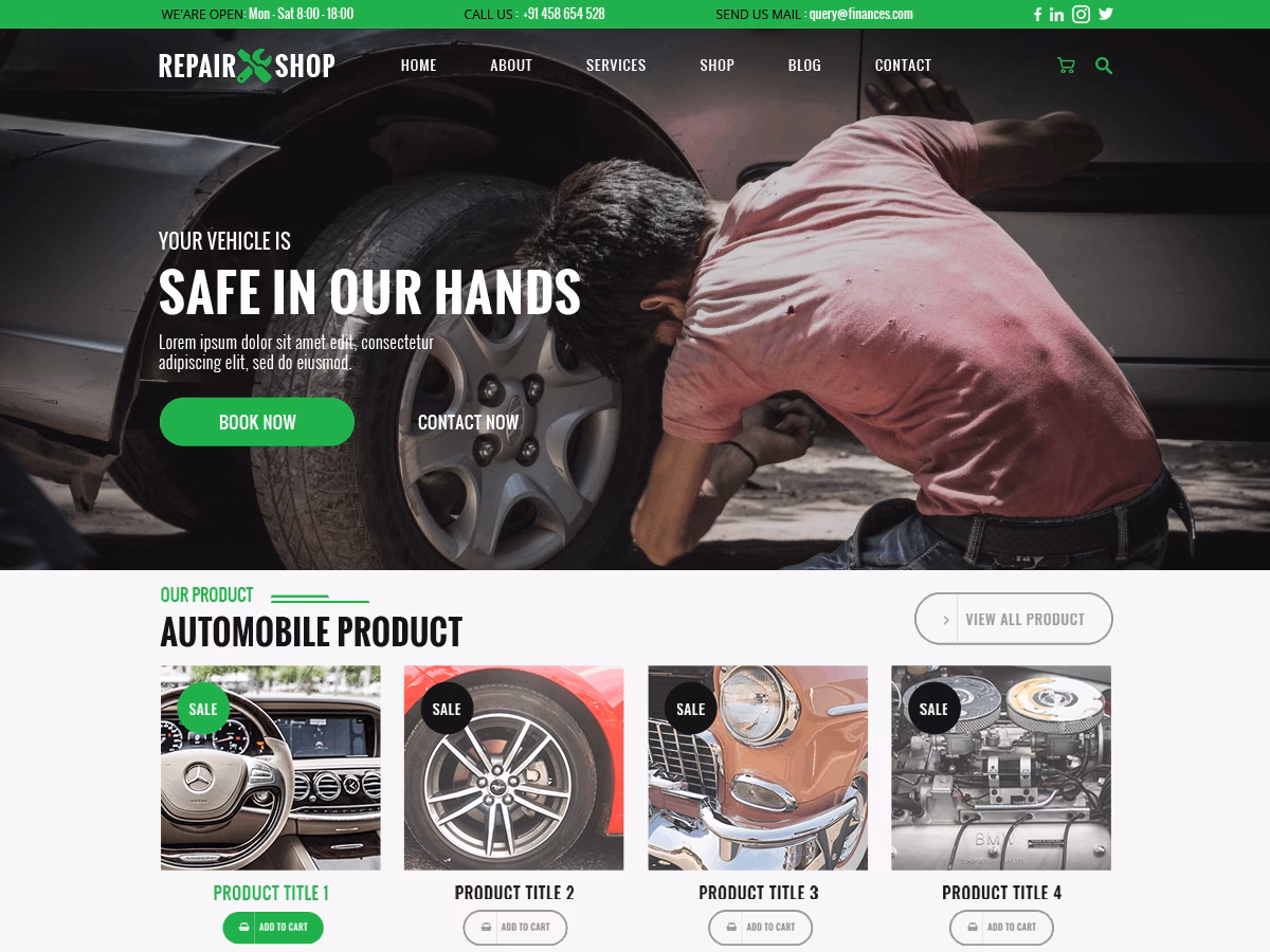 Which e-commerce WordPress theme is best for car repair shops?