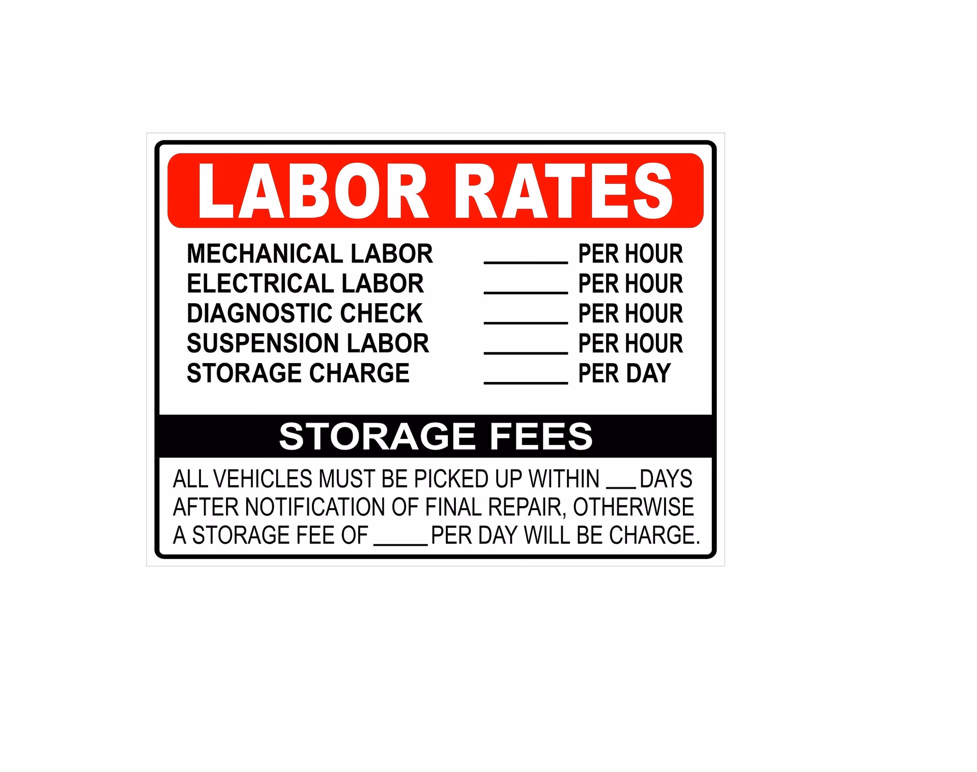 What should a garage do if a customer owes a storage fee?