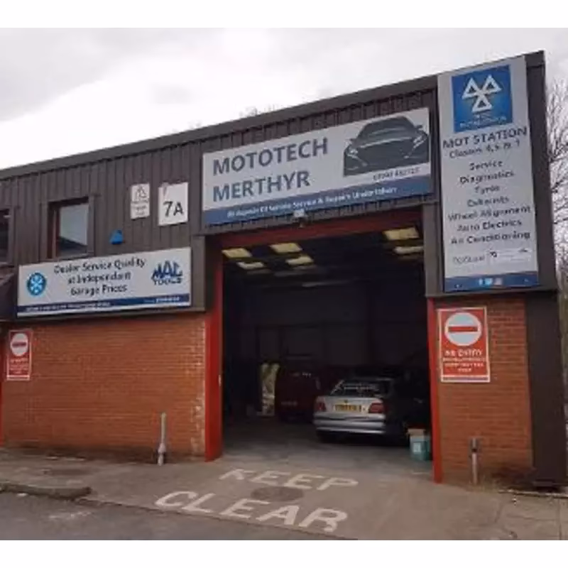 How many car dealers are there in Merthyr Tydfil?