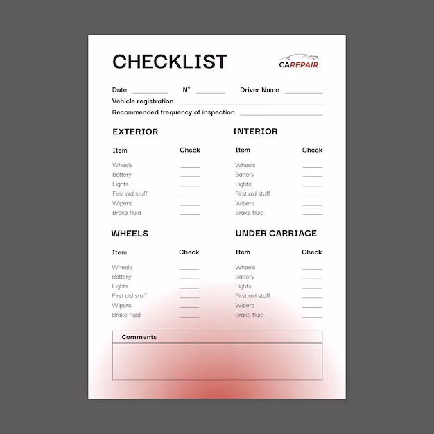 What is a vehicle maintenance checklist?