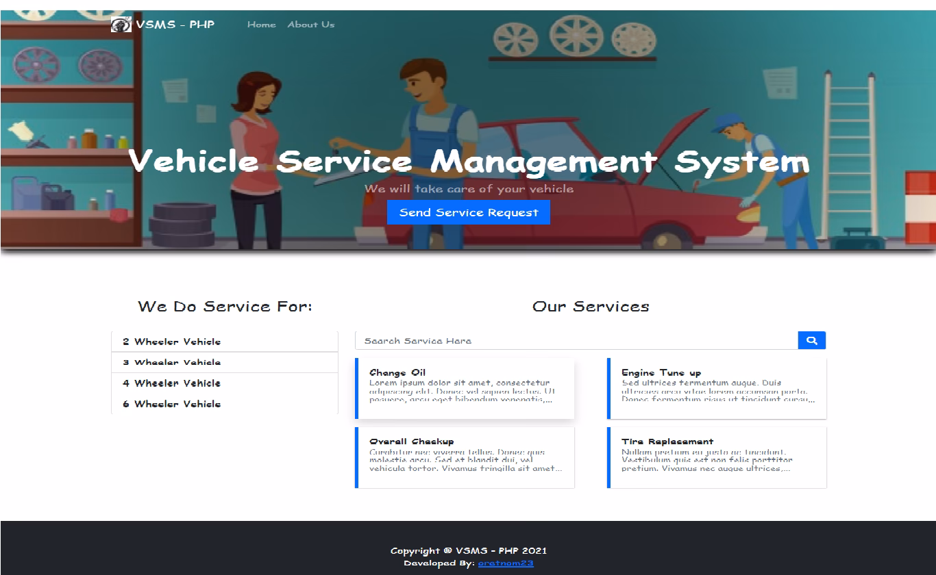 How to install vehicle service management system project in PHP MySQL?