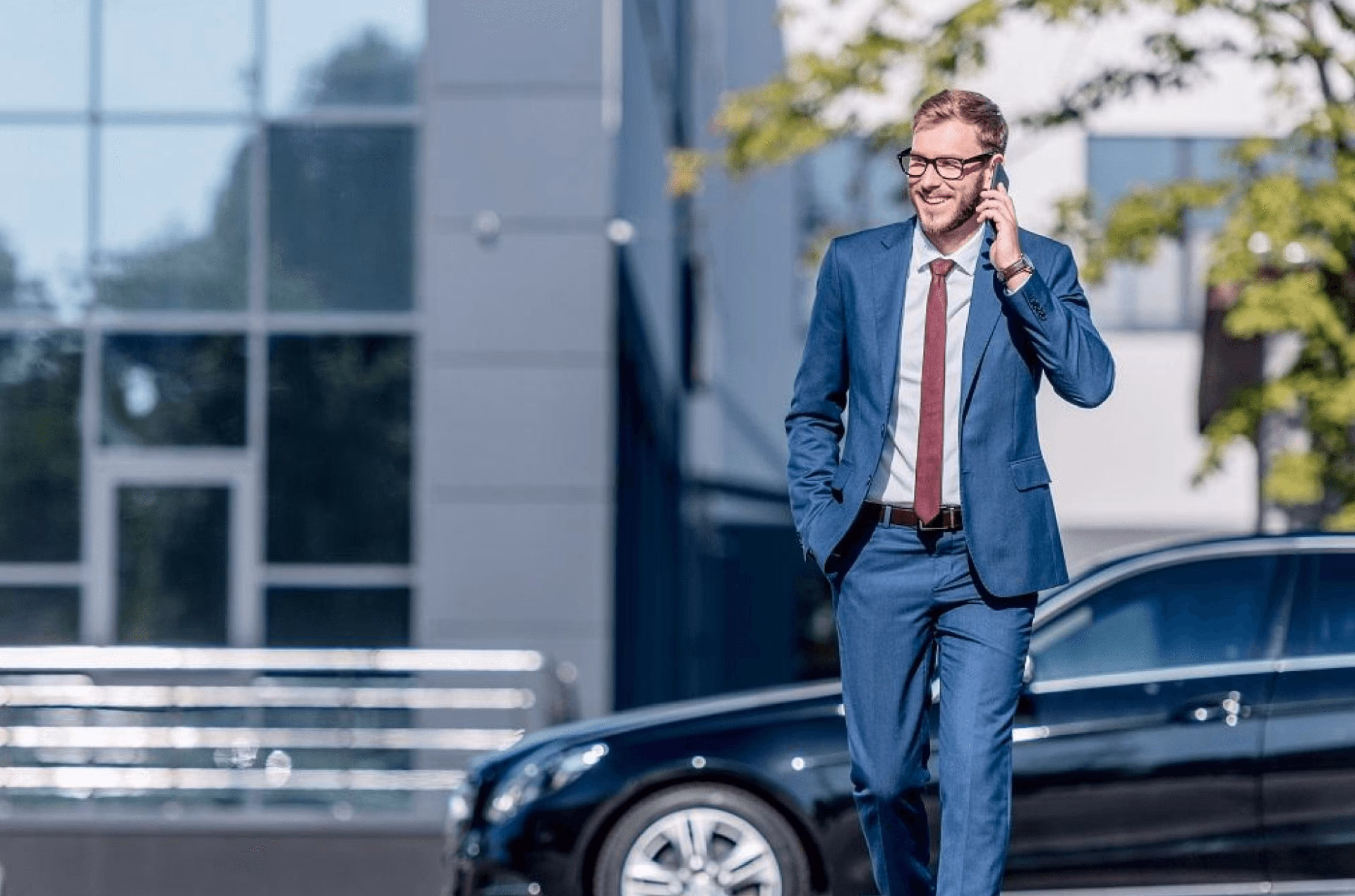 How do I pick up a rental car at Lambert Airport?