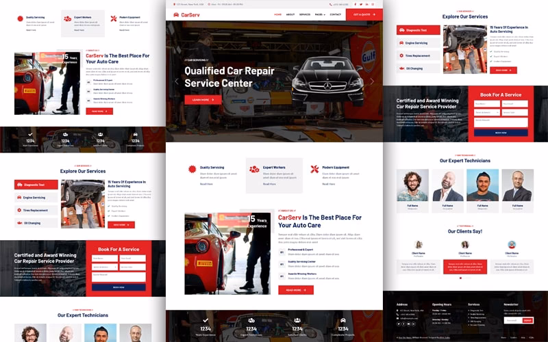 Are there free car repair website templates?