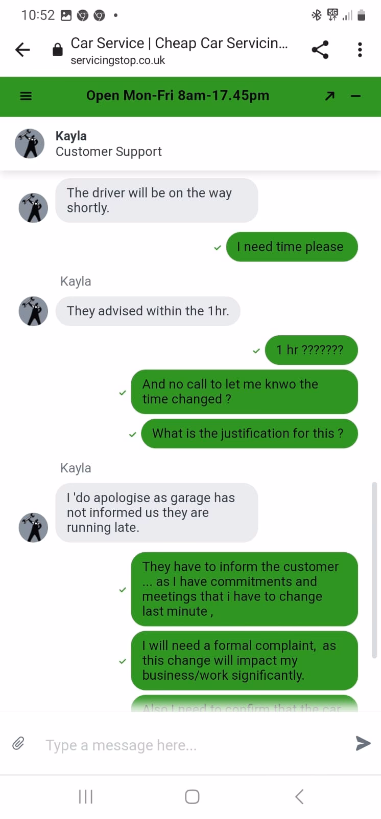 How do I raise a complaint with servicing stop?