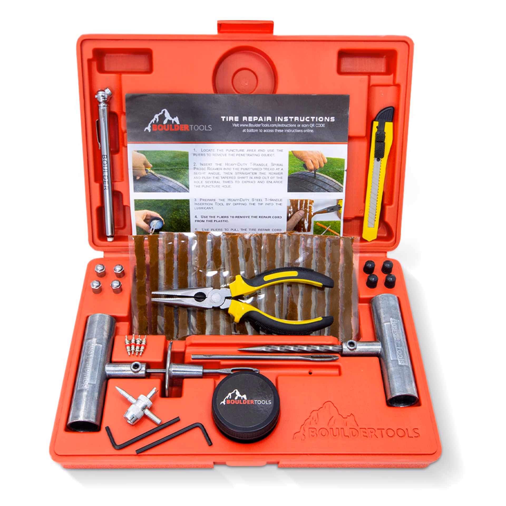 What is included in a tyre repair kit?