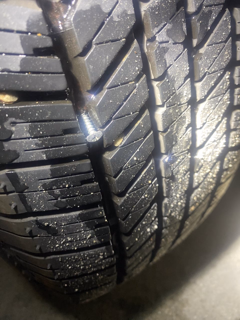 Can you drive with a screw embedded in a tire?