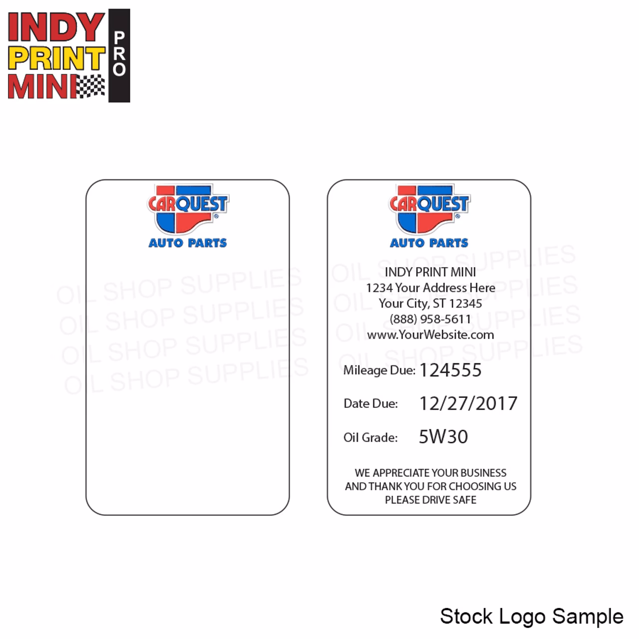 Does Advance Auto Parts offer oil change stickers?