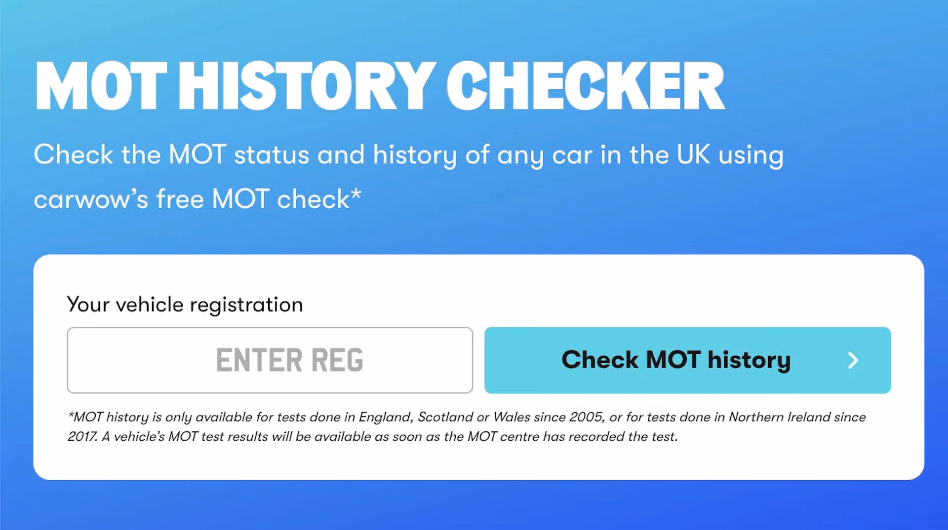 What is carwow's new car history registration check service?