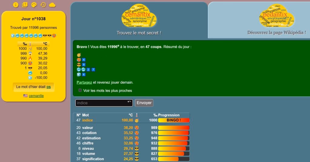 Quel est le jour numéro 1215 de cémantix ?