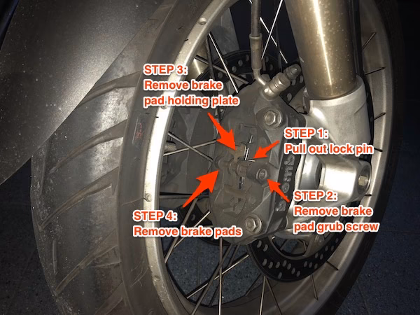 How long does it take to replace brake pads on a R1200GS?