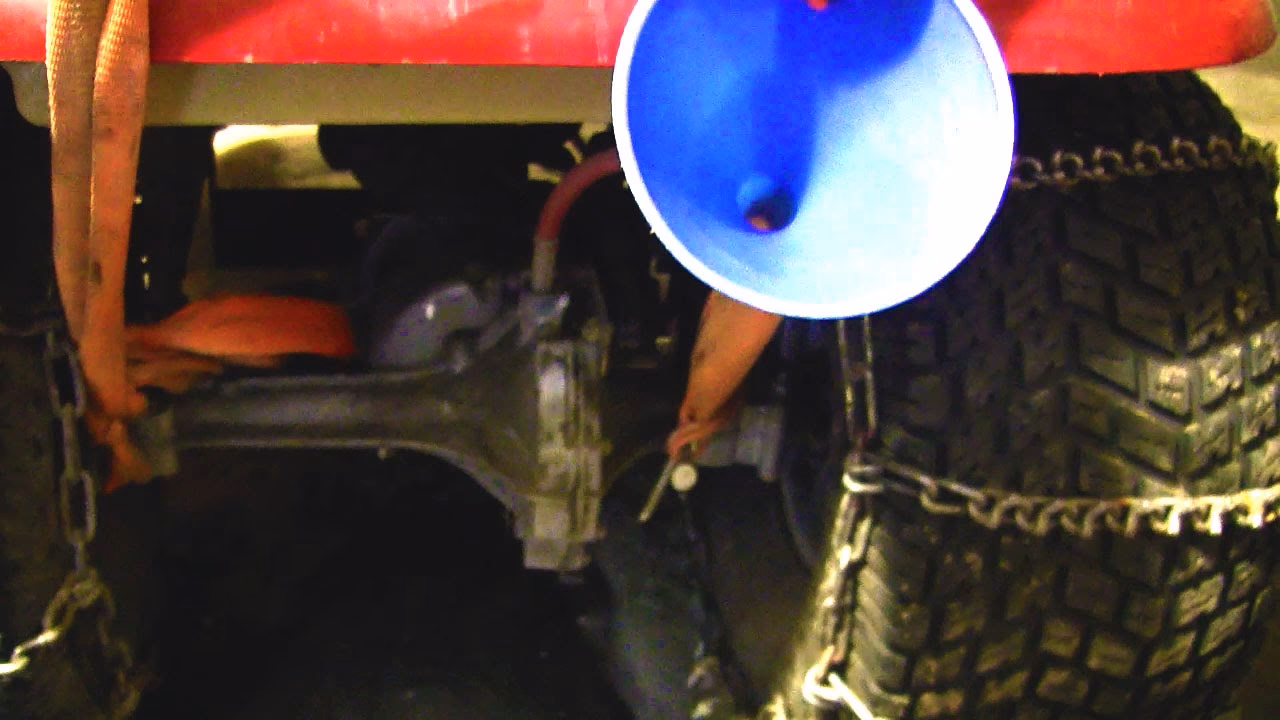 How to fill a hydrostatic transmission on a lawn mower?